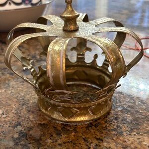 Antique Gold Metal Crown Decor